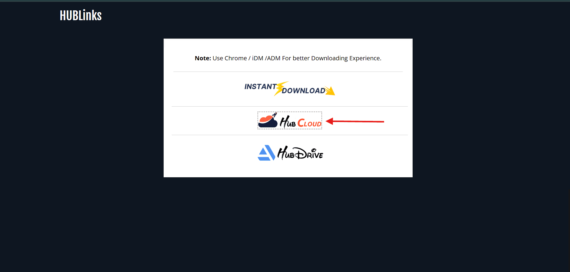 First step: Go to Hub Cloud